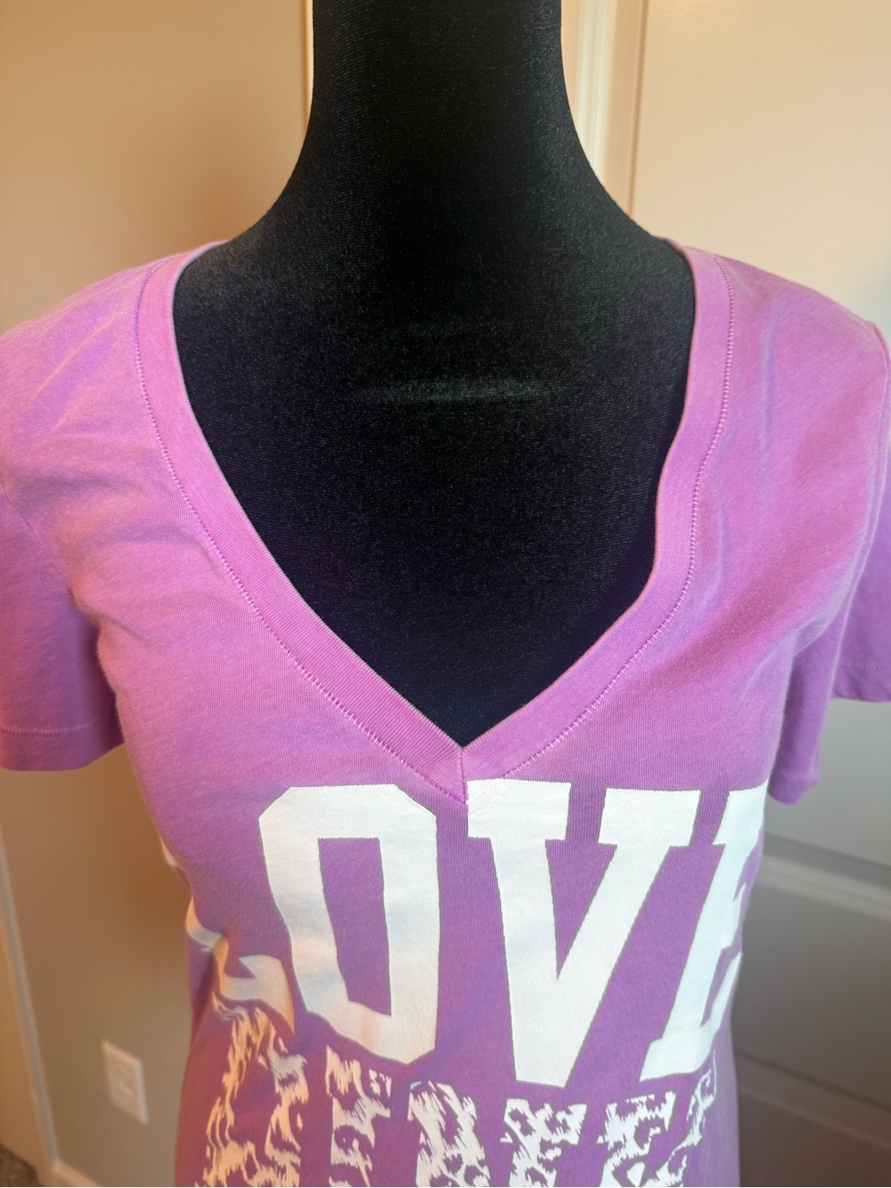 Y2K Snooki Style Vintage Love Pink Victorias Secret Long Tee Size Small - Picture 4 of 7